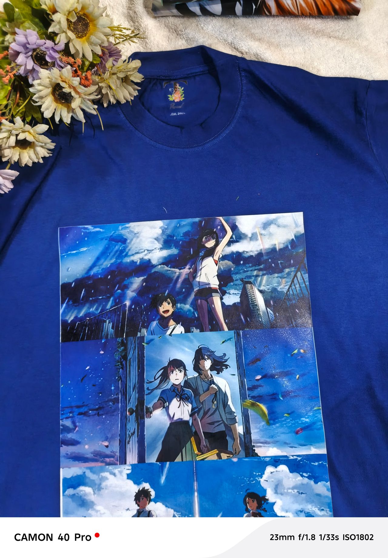 A Royal Blue round neck t-shirt image