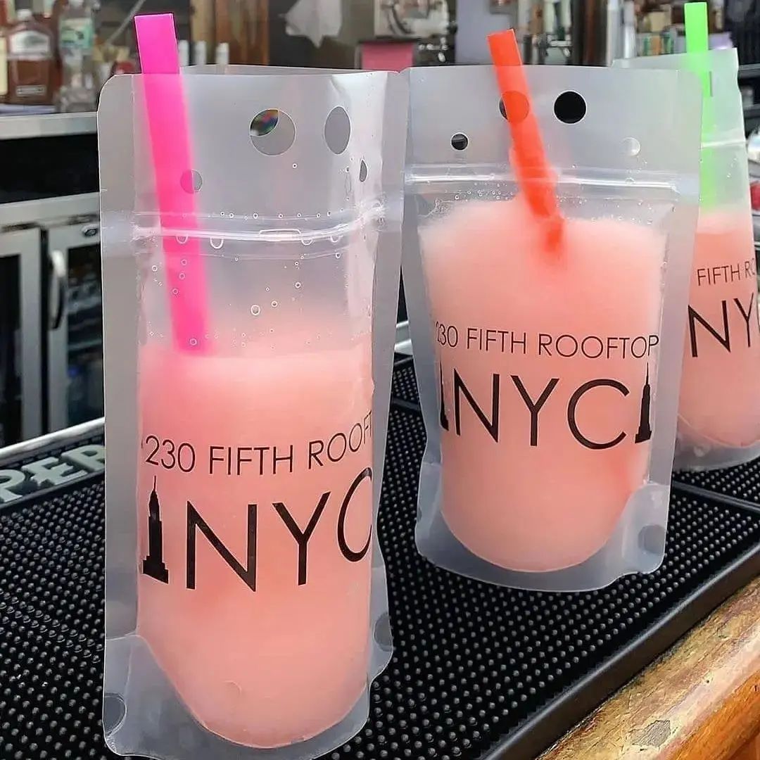 350ml Drinking Bag with Straw image