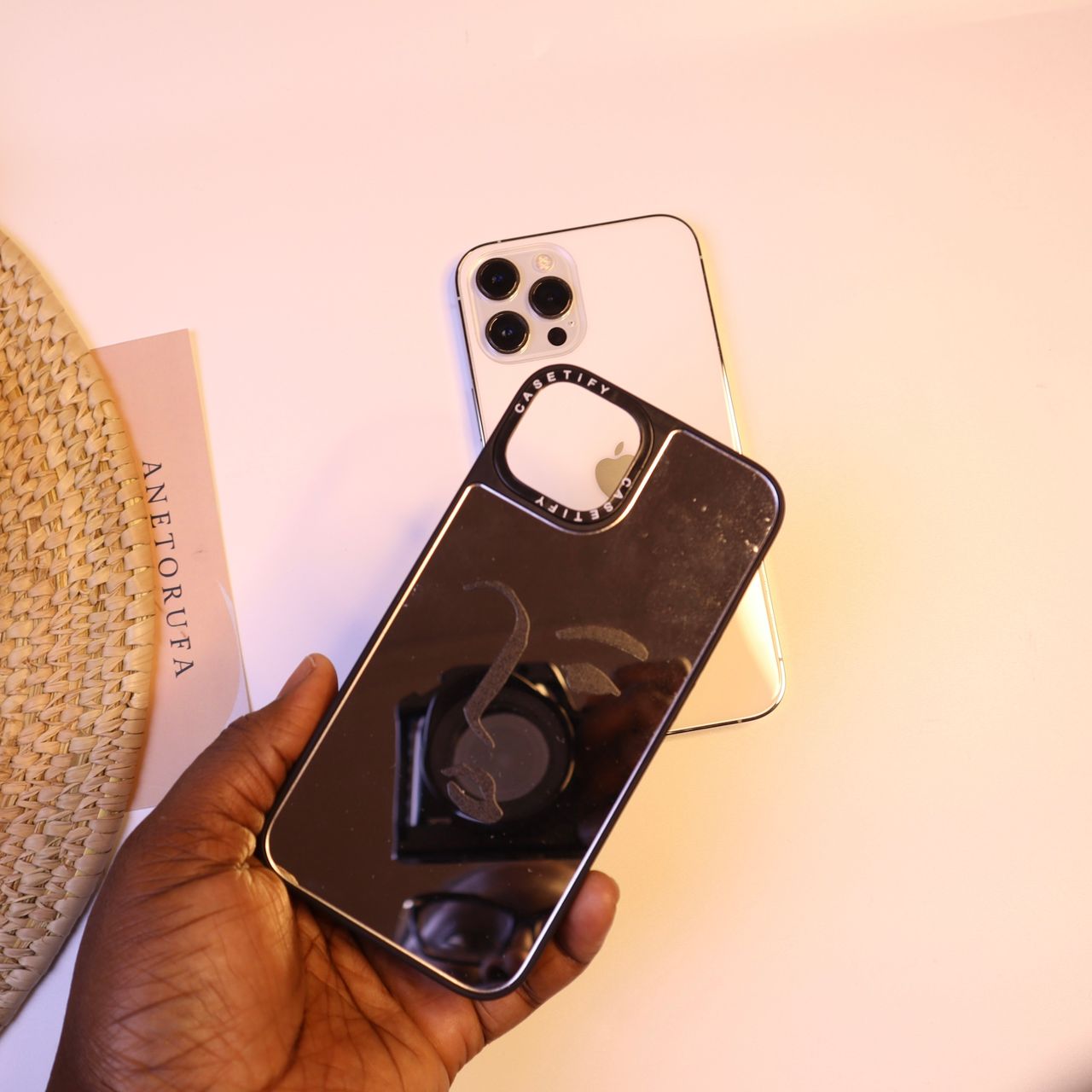 SILVER ART MIRROR PHONE CASE image