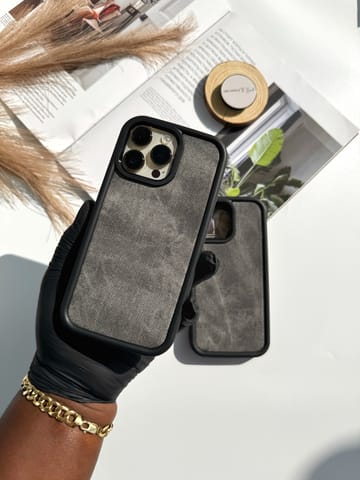 GREY DENIM PHONE CASE
