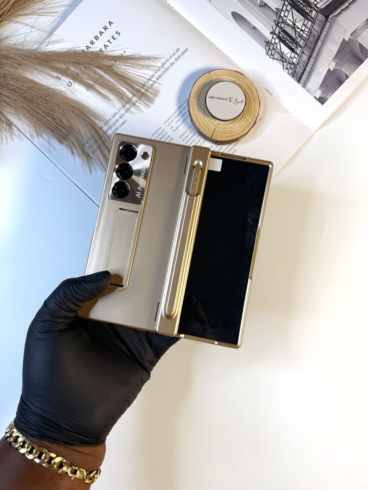 GOLD ARMOR FOLD PHONE CASE image