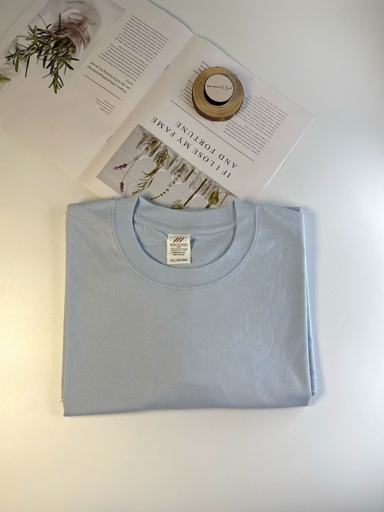 ICE BLUE COTTON TEE SHIRT image