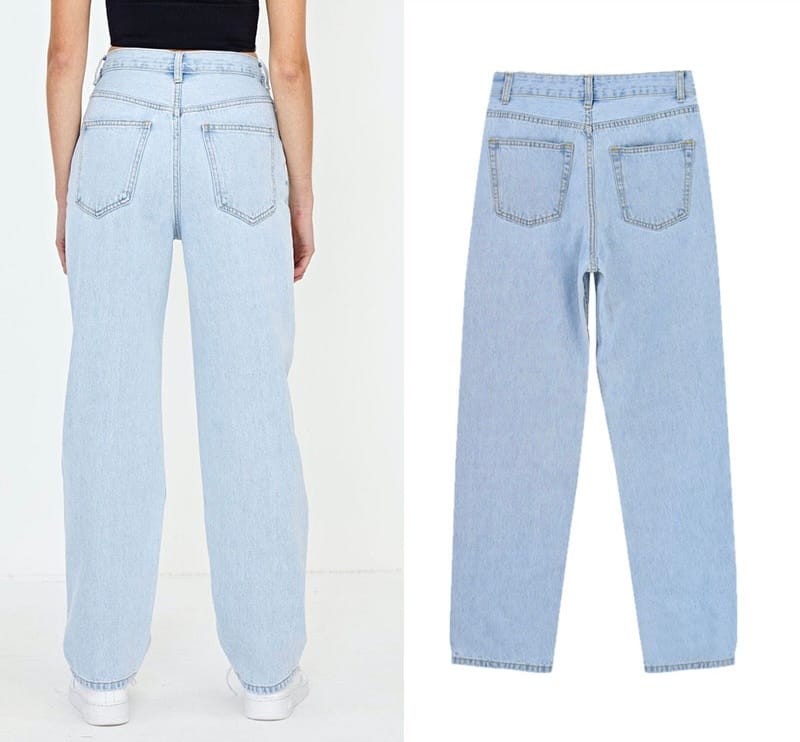 LIGHT BLUE ASYMMETRIC DENIM JEANS image