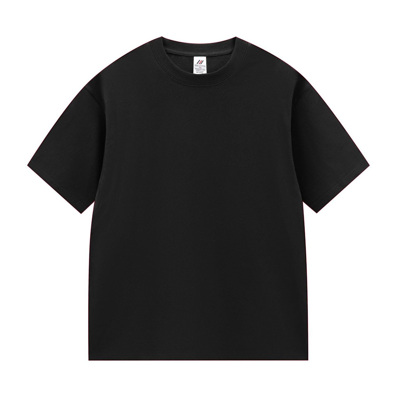 BLACK PLAIN COTTON TEE SHIRT image