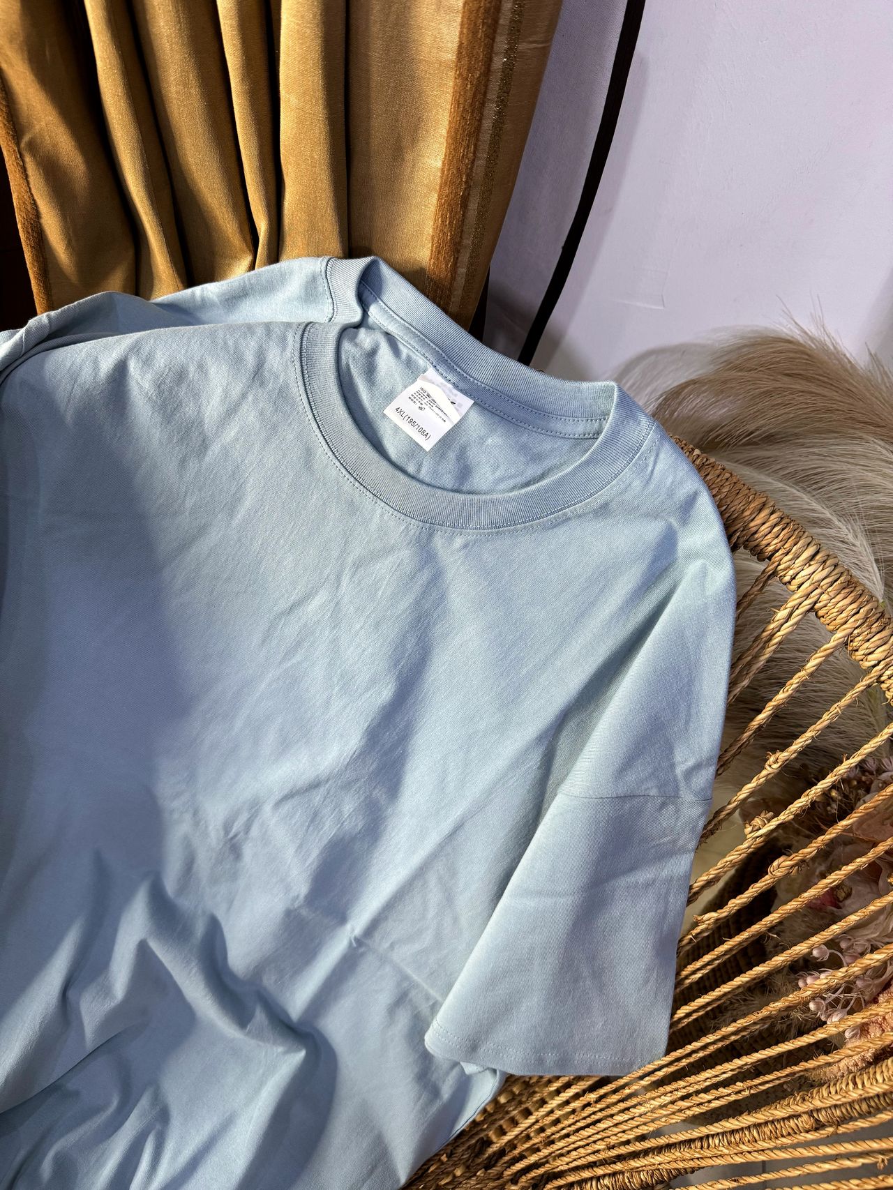 HAZE BLUE COTTON TEE SHIRT image