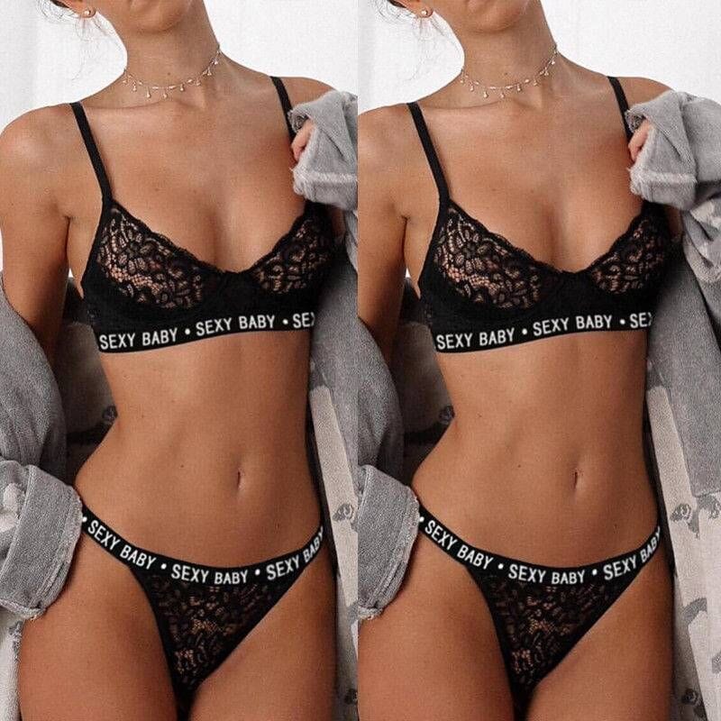 Hot Seamless Sexy Baby Lace Set (Bra and Thong) image