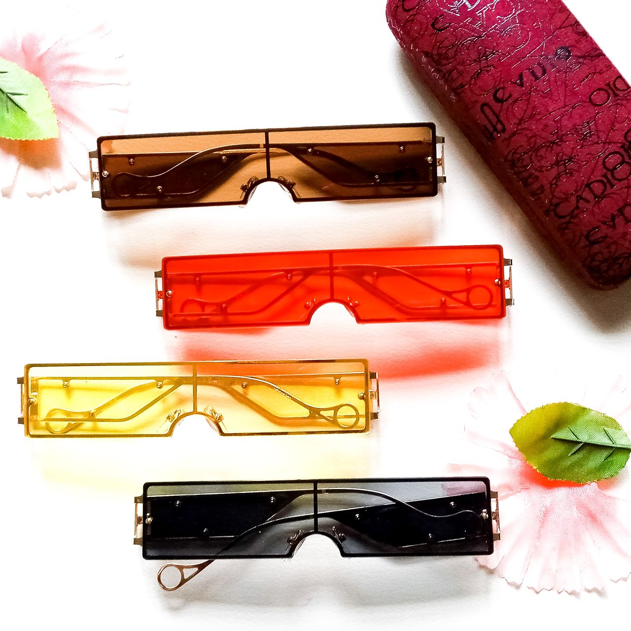 Vintage Small Rimless Recta Sunglasses Image