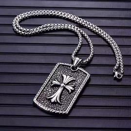 Chrome Dog Tag Pendant image