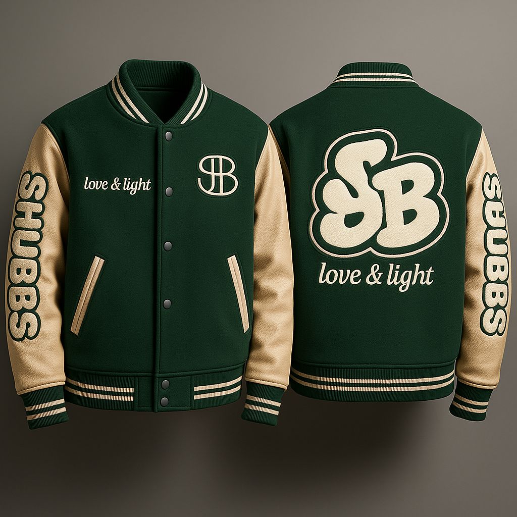 Love and light varsity jacket image