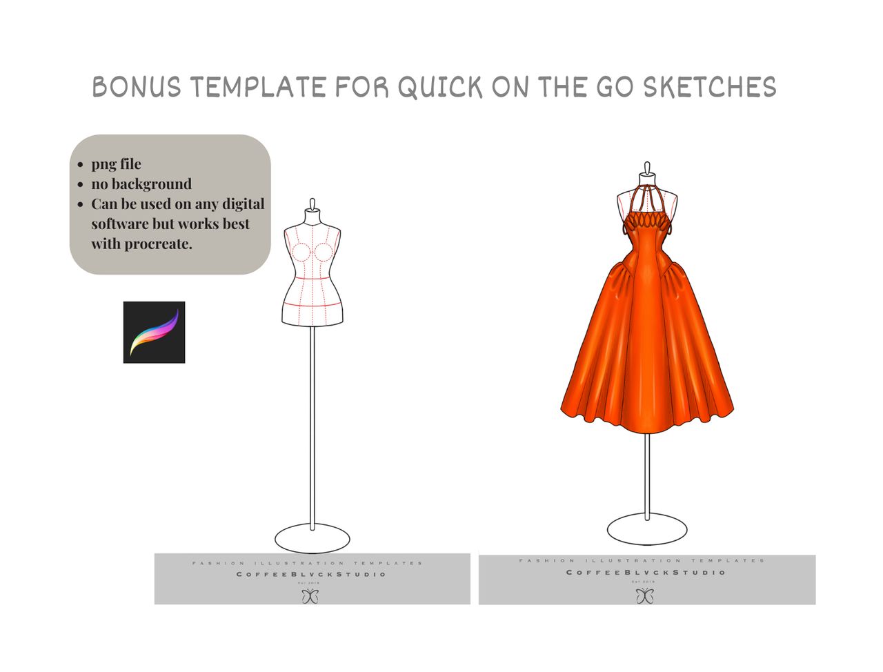 10 Fashion Figure Stencils – For quick Sketches & Design Development image