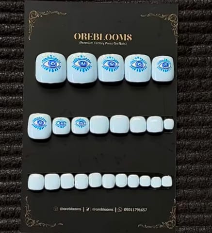 TN33 Evil Eye Style Toe Nails
