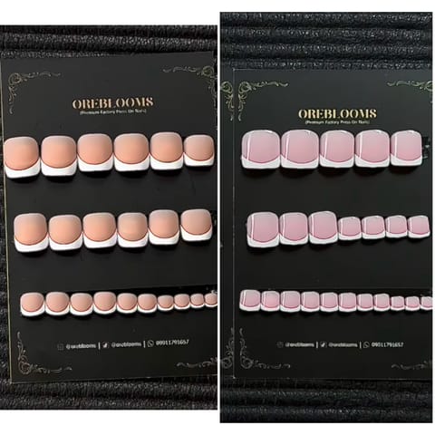 TN9 French Tip Toe Nails