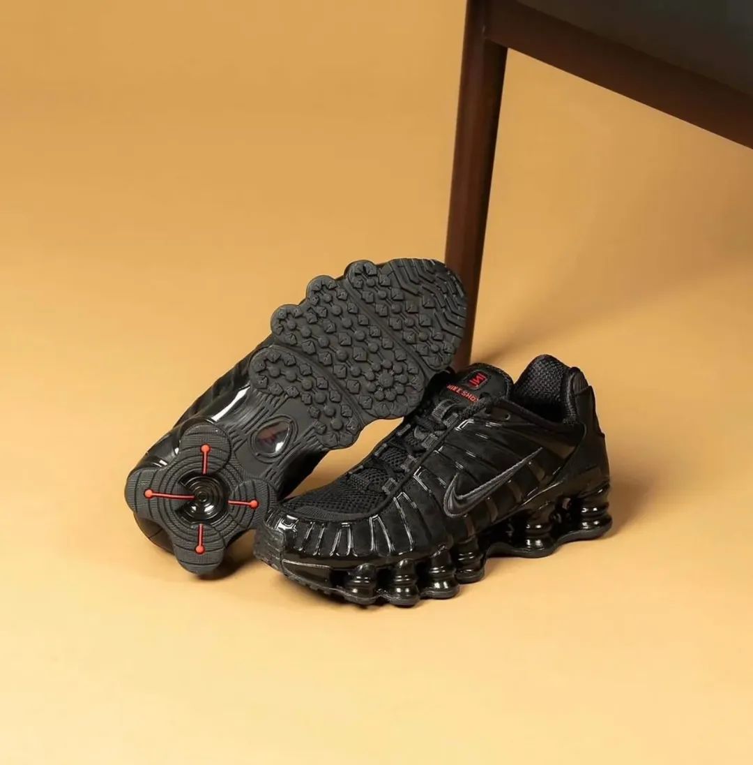 Nike Shox TL "Triple Black" with Red Accents image