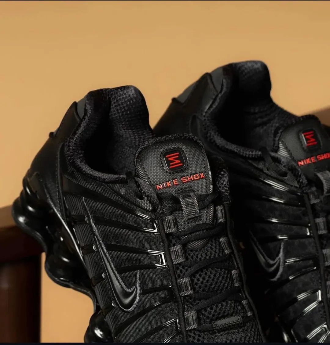 Nike Shox TL "Triple Black" with Red Accents image
