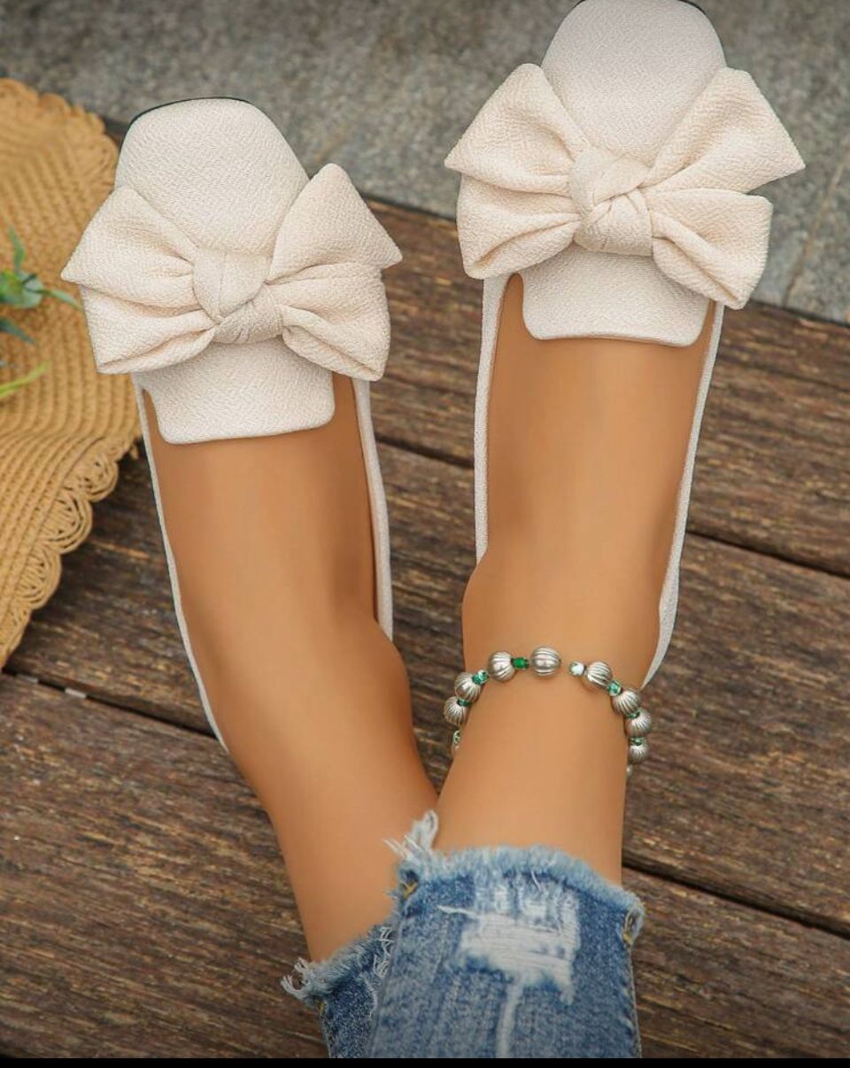 LARGE BOW FLAT LOAFERS SHOES Image