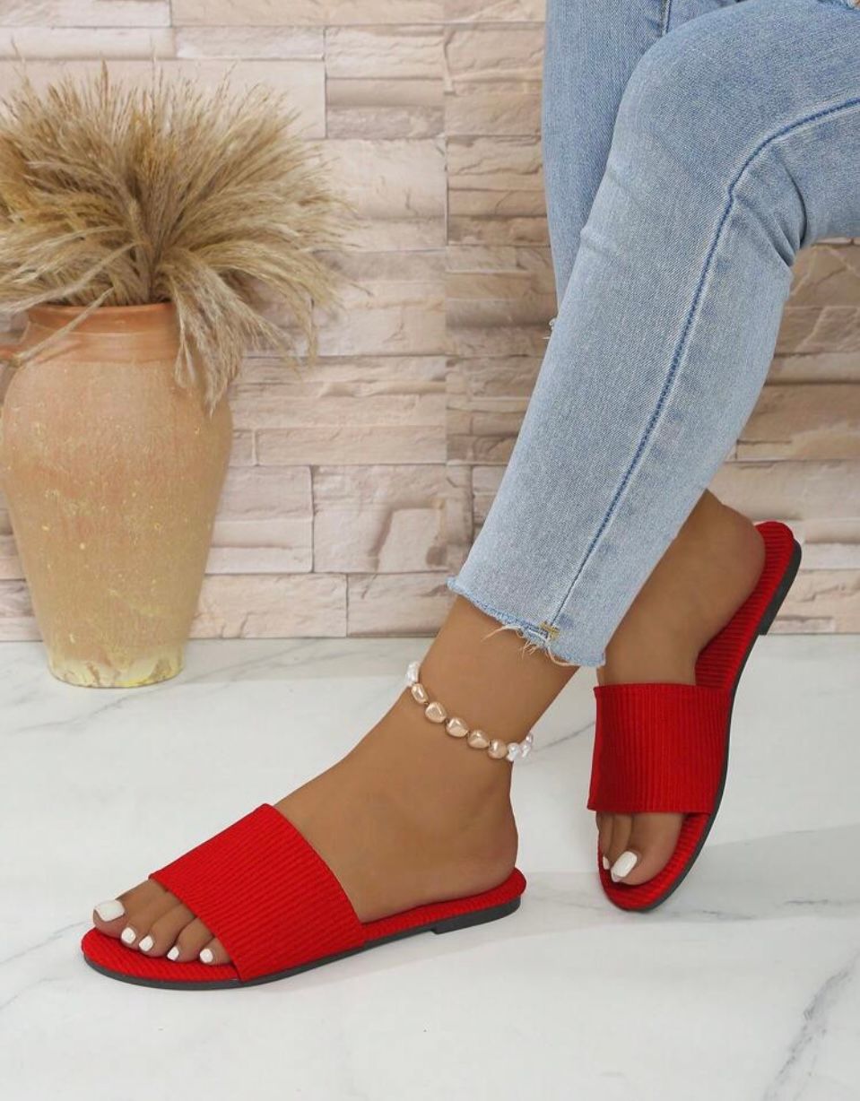 Women's Sandals Red Sandals Travel Home Sandals Women's Casual Sandals Beautiful Slippers Indoor Slippers House Slippers Image