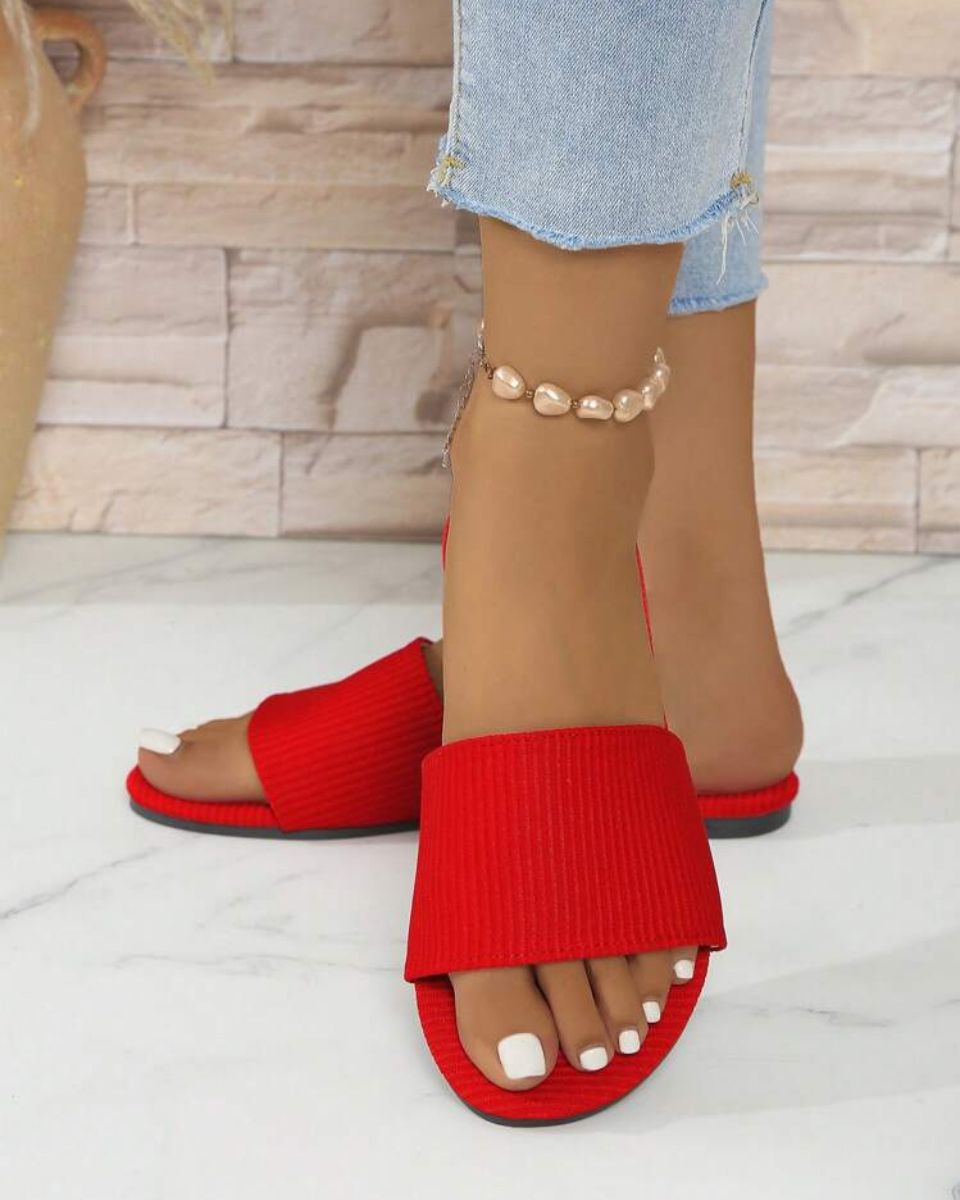 Women's Sandals Red Sandals Travel Home Sandals Women's Casual Sandals Beautiful Slippers Indoor Slippers House Slippers Image