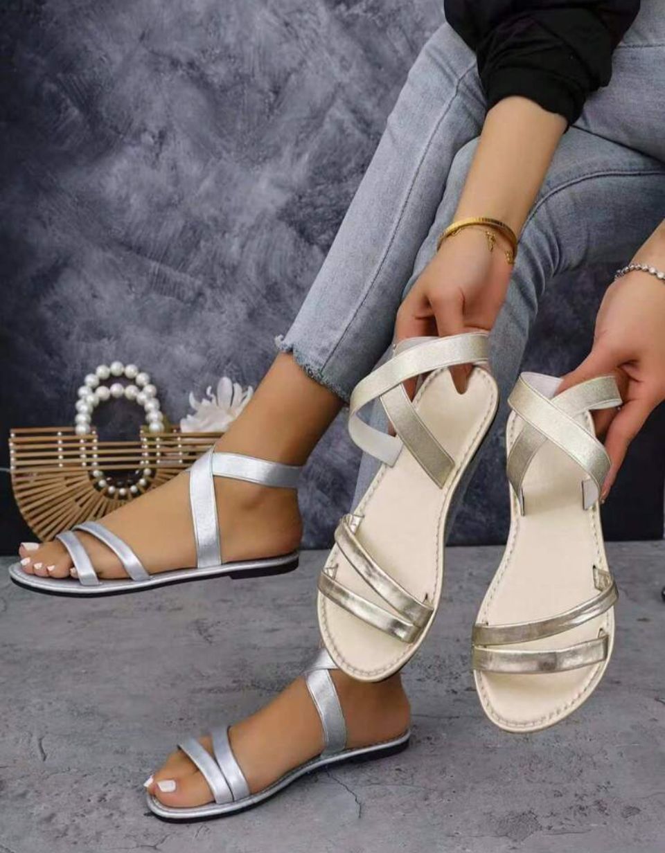 CRISS CROSS FLAT SANDALS image