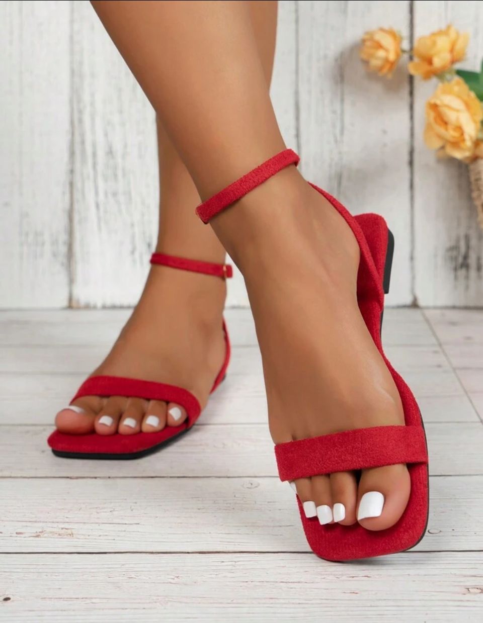 Velvet Casual Shoes With Buckle, second image