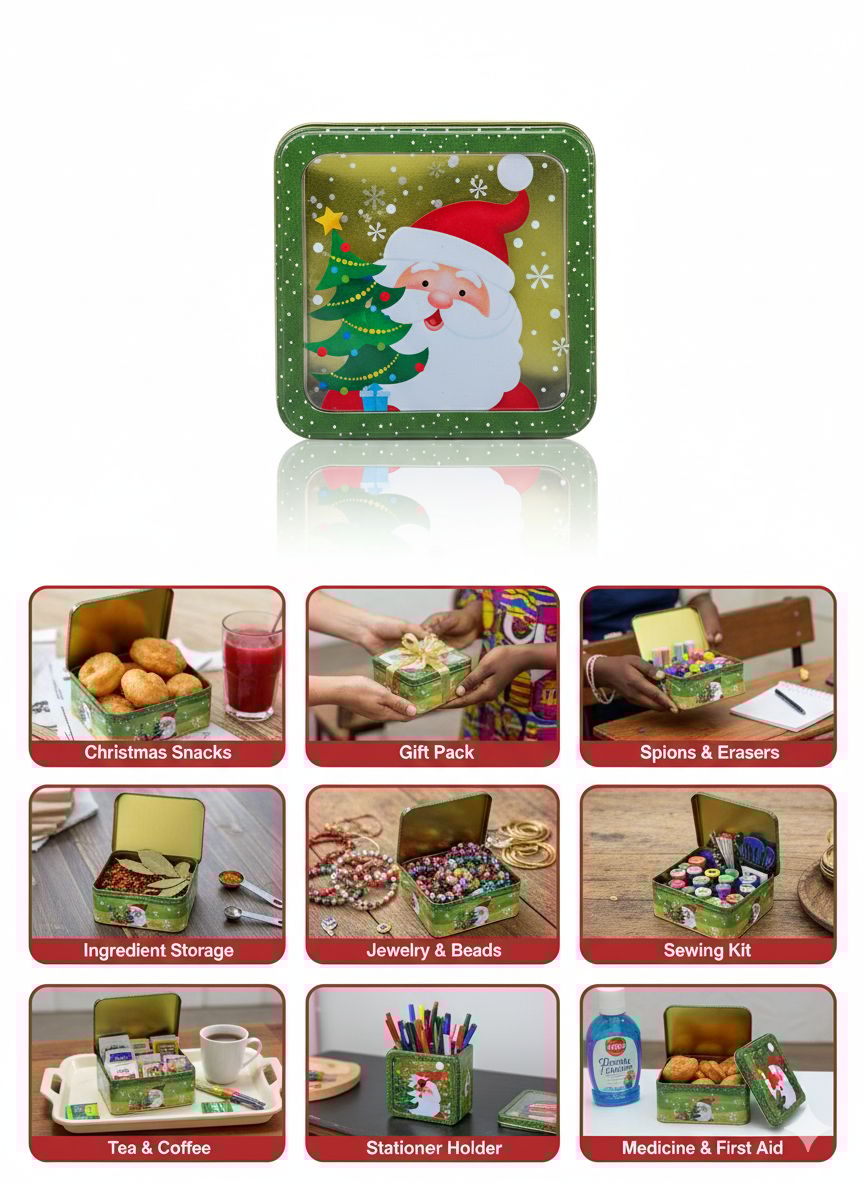 CHRISTMAS THEMED METAL STORAGE CONTAINERS Image