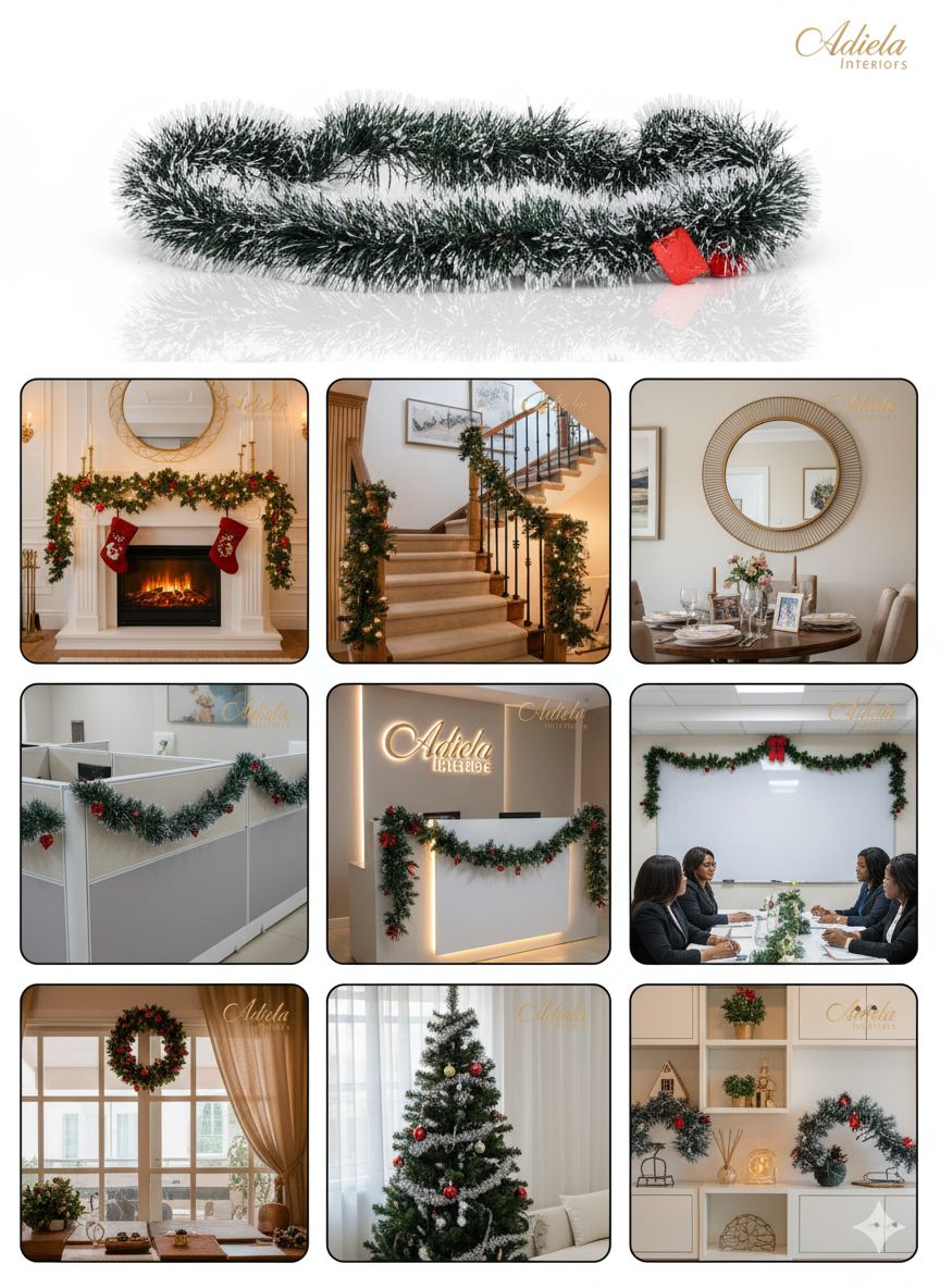 Snow tip green Tinsel image