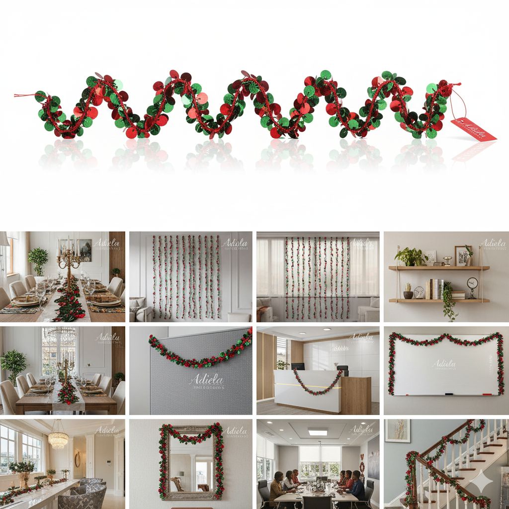 Green + Red Ball Tinsels image