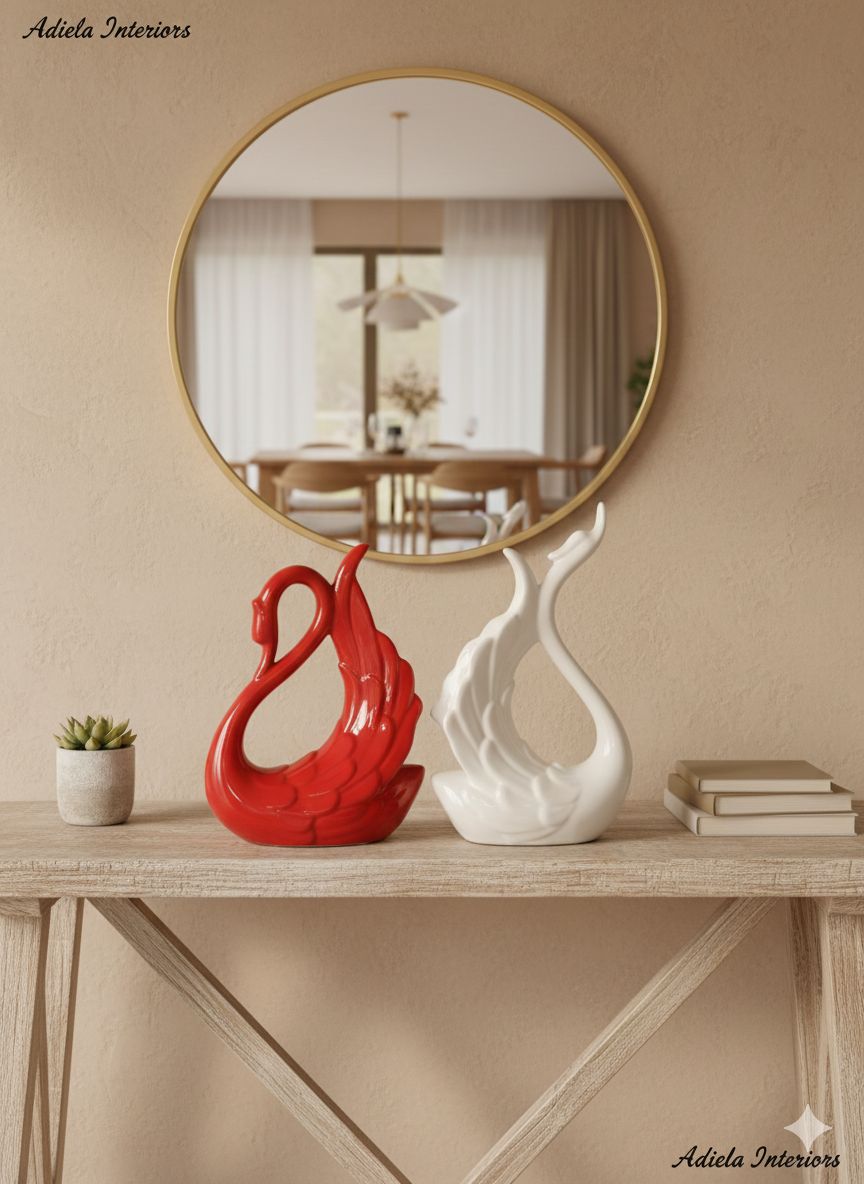 2pcs Swan Ceramic Decor second image