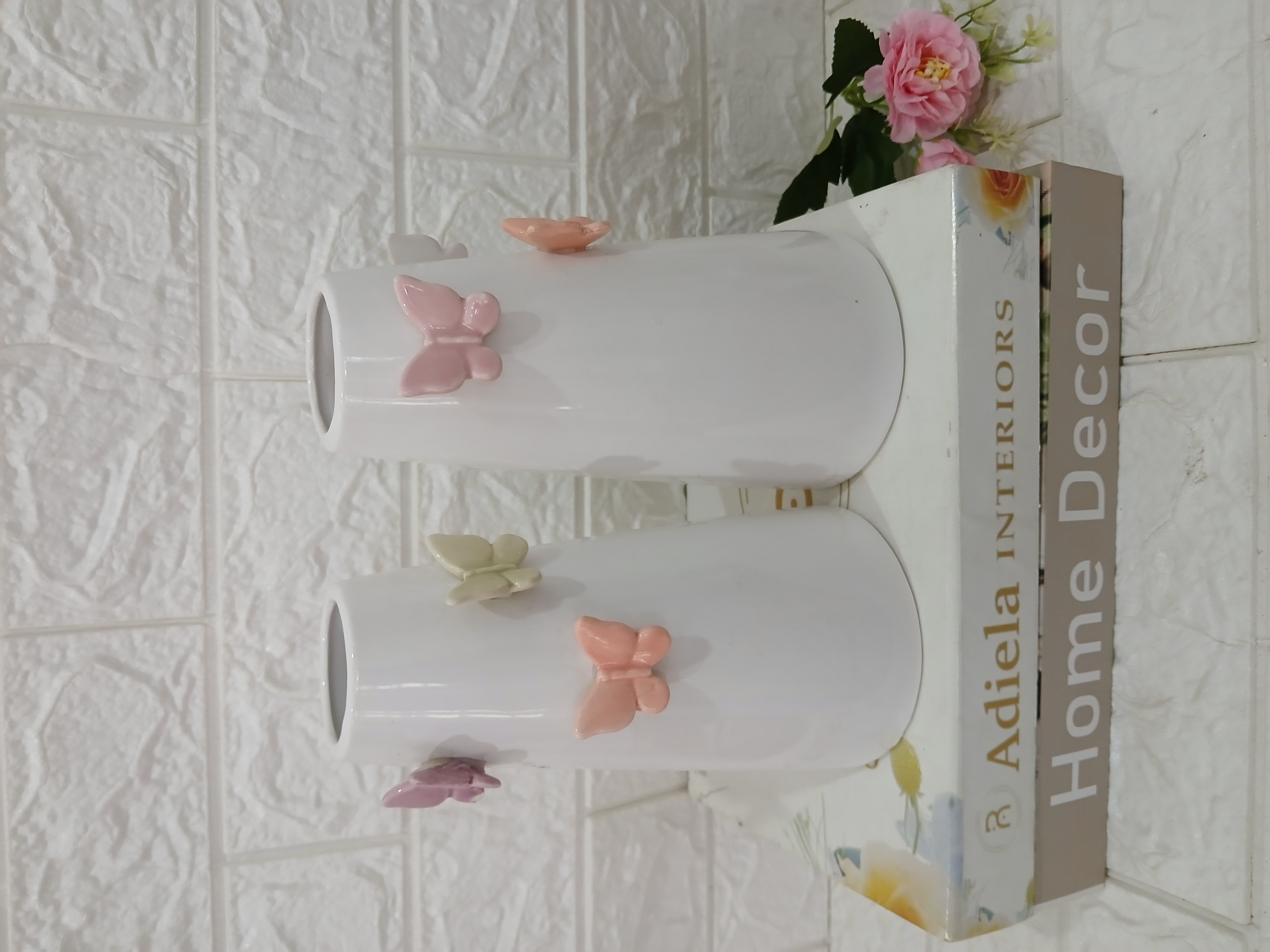 Ceramic Vase With Butterfly Image