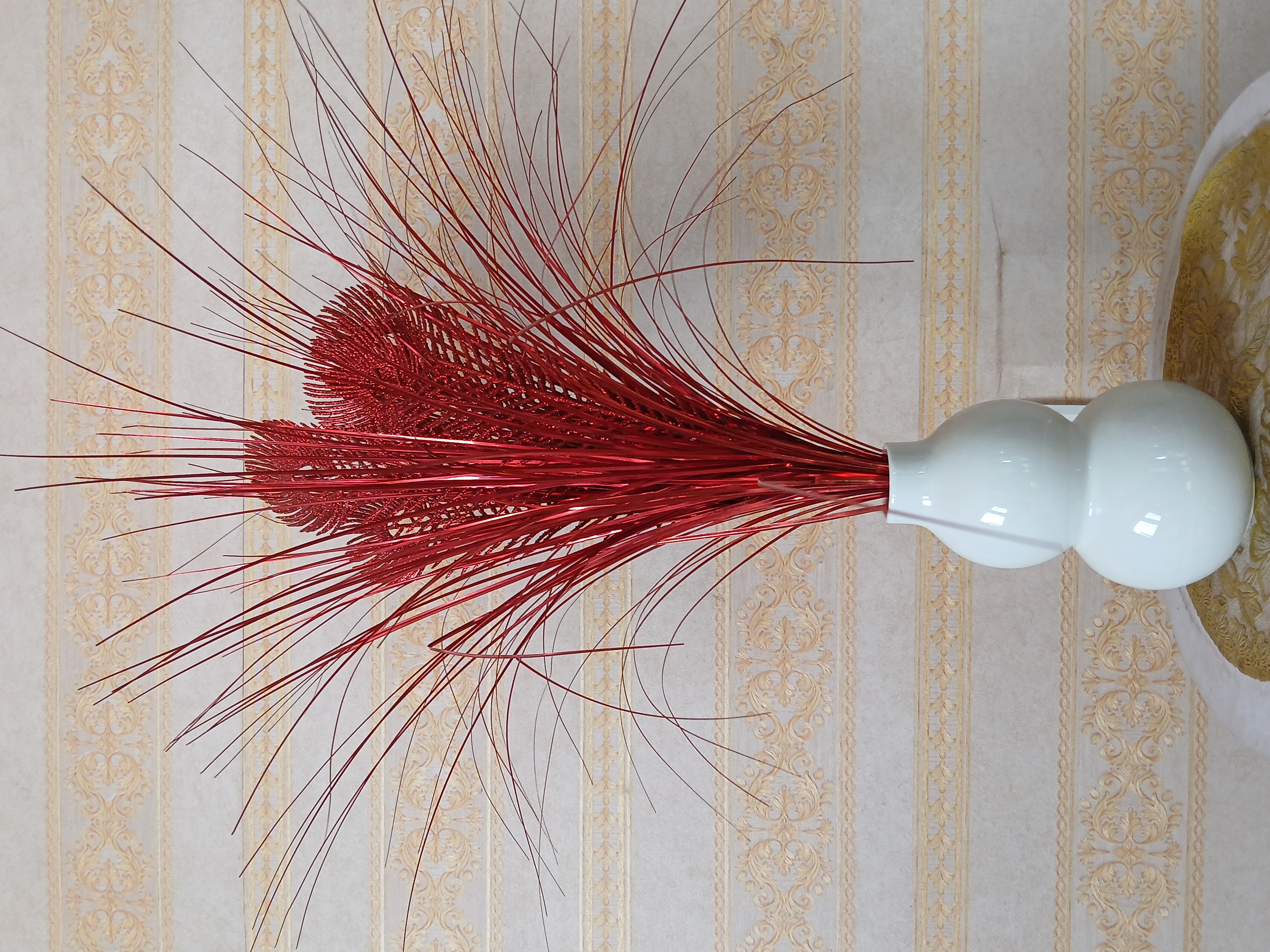 Artificial Reeds in Ceramic Vase Image