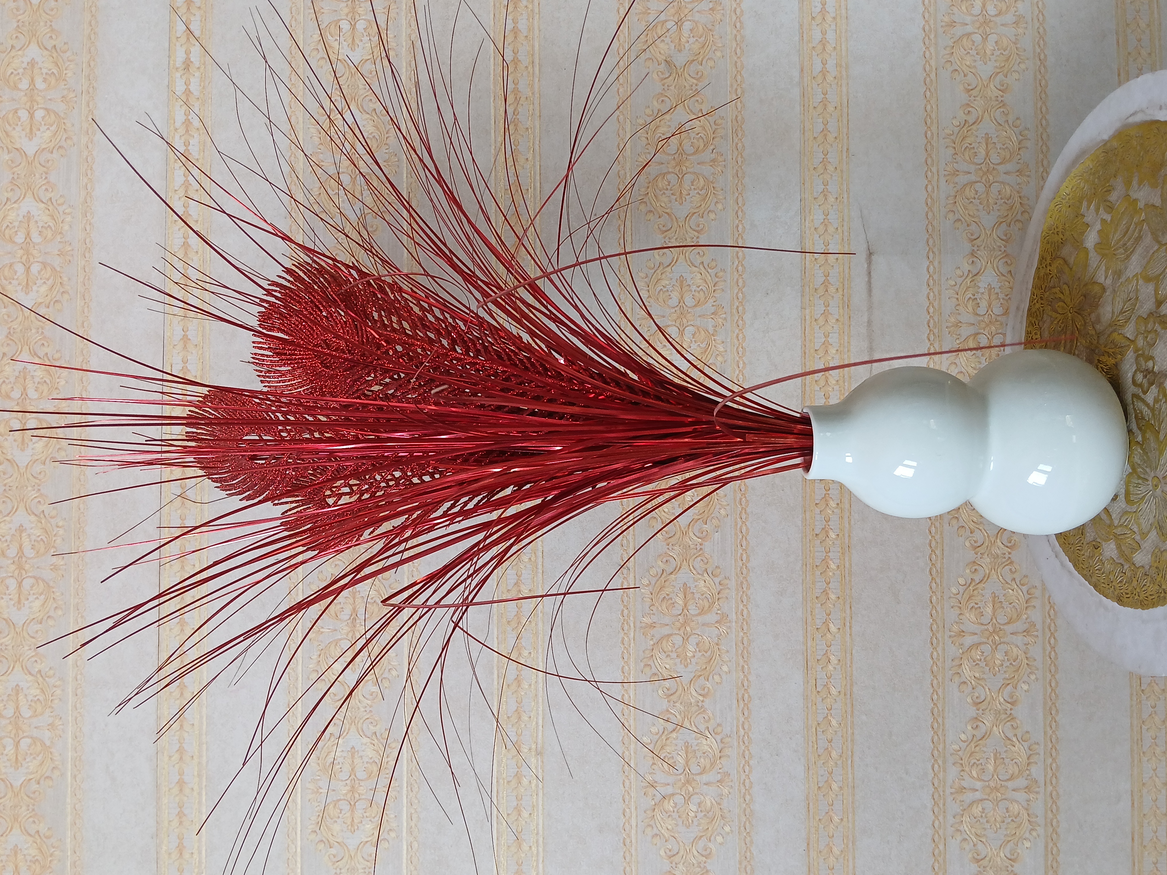 Artificial Reeds in Ceramic Vase Image