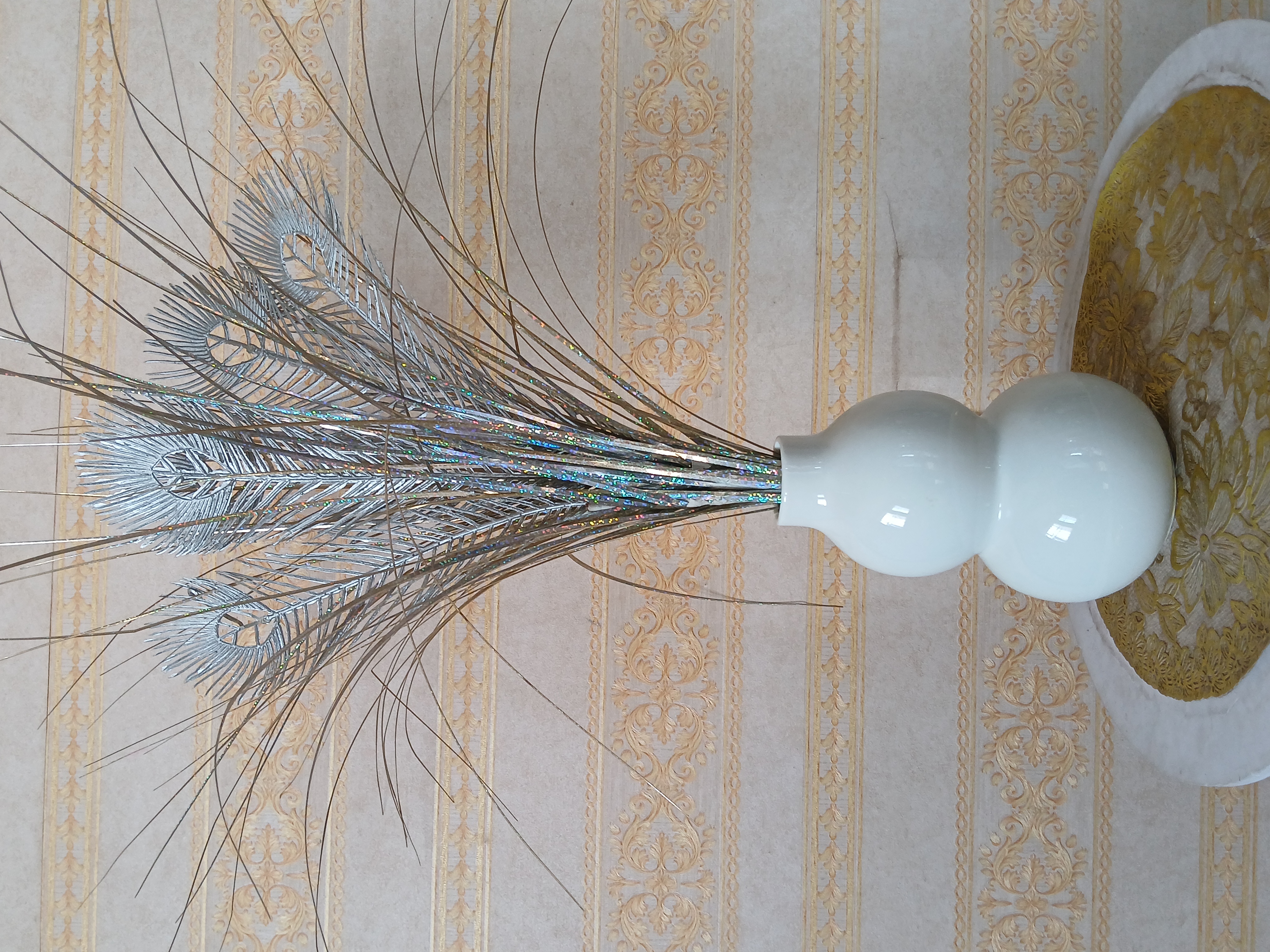 Artificial Reeds in Ceramic Vase Image