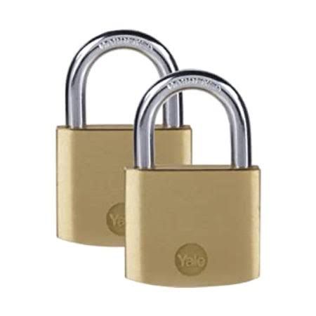 40mm Yale Essential Brass Double Padlock Short Shackle YE1/40 Image