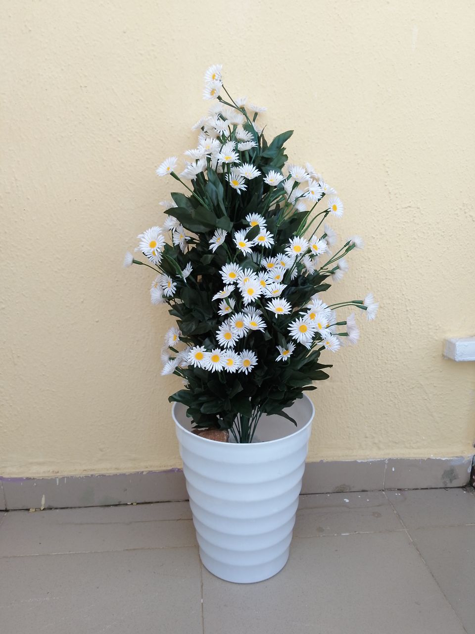 Artificial Bunch Tree In Plastic Vase Image