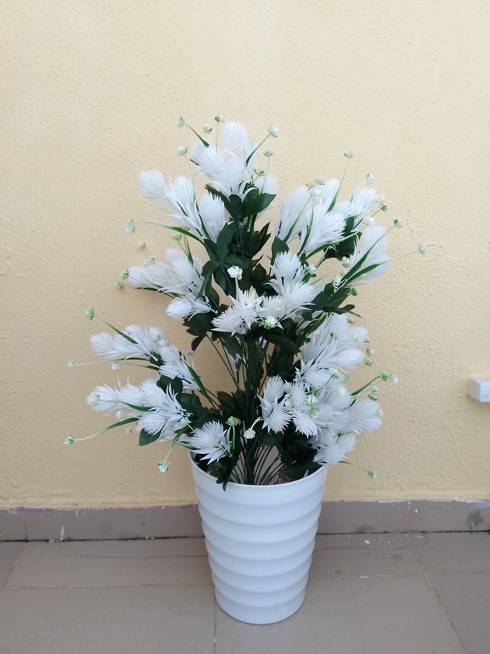 Artificial Bunch Tree In Plastic Vase Image
