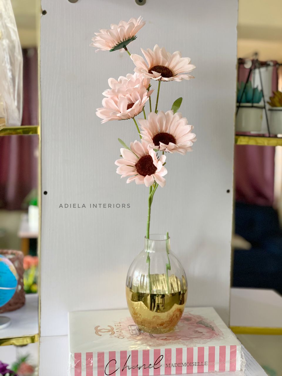 Sunflower In Glass Vase Image
