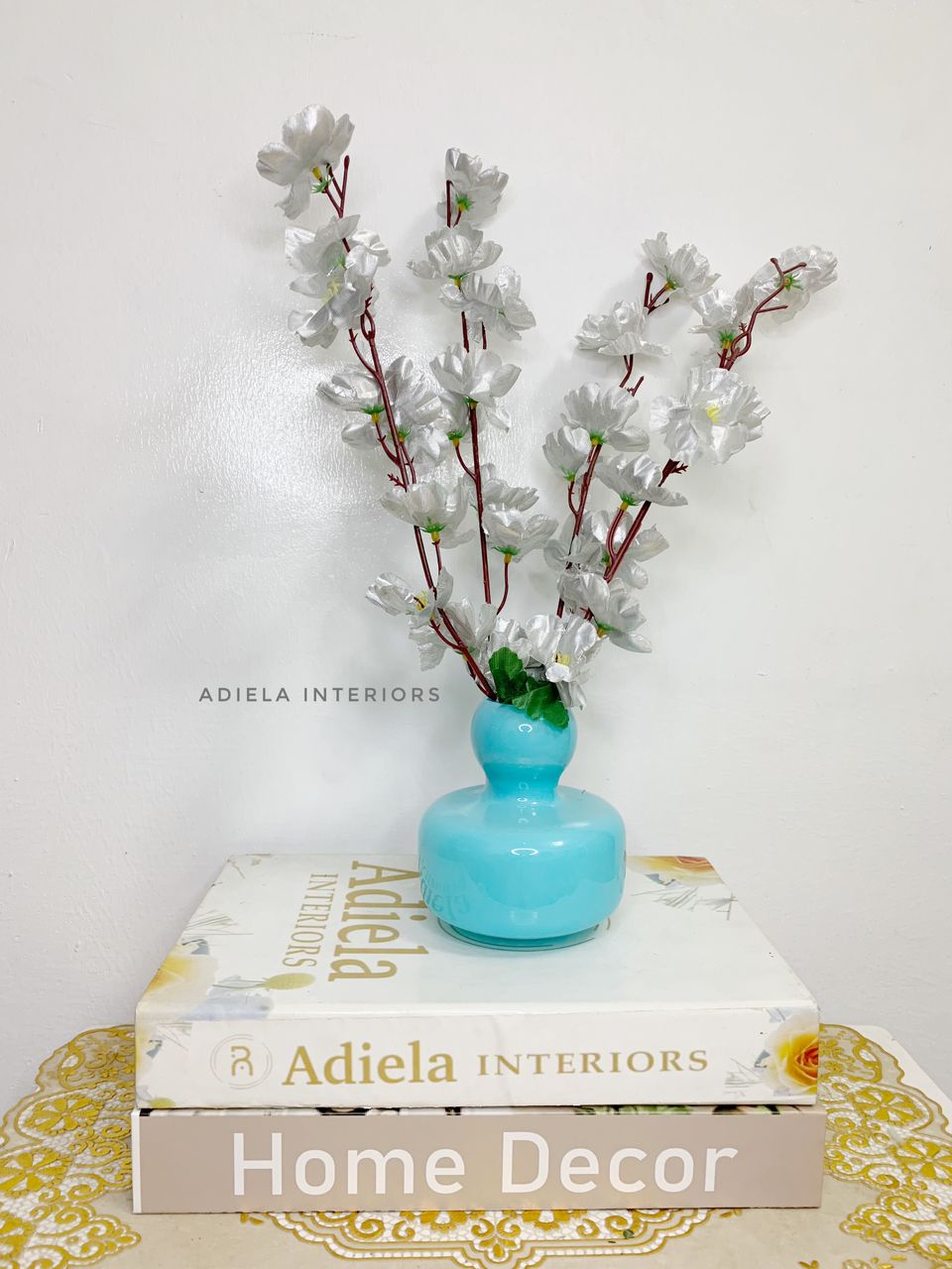 Cherry Blossom In Glass Vase Image