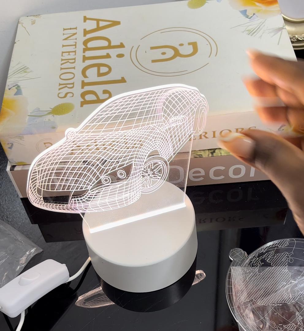 3D Acrylic Led Lamp Car Design Image