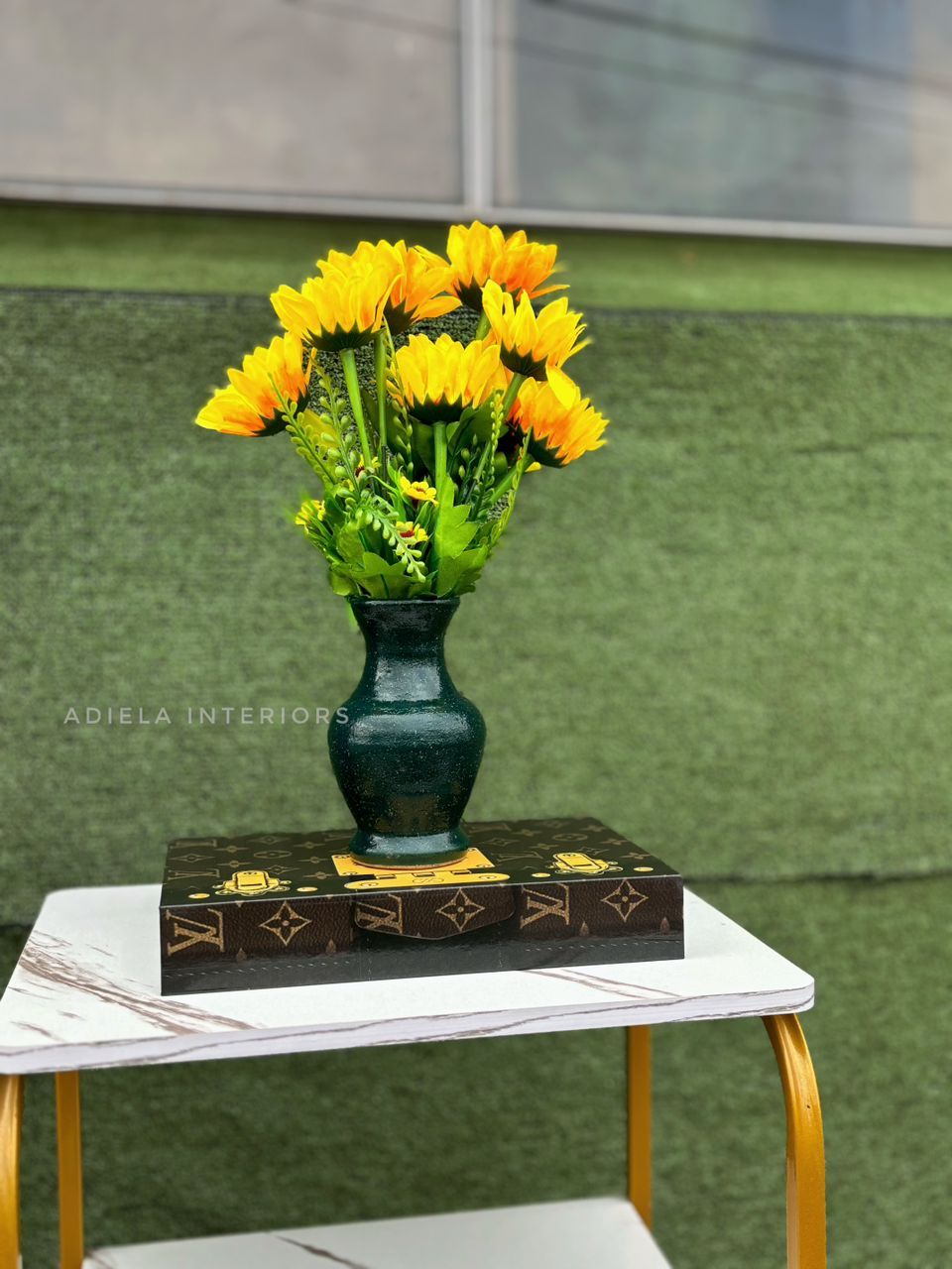 Artificial Sunflower in ceramic pot Image