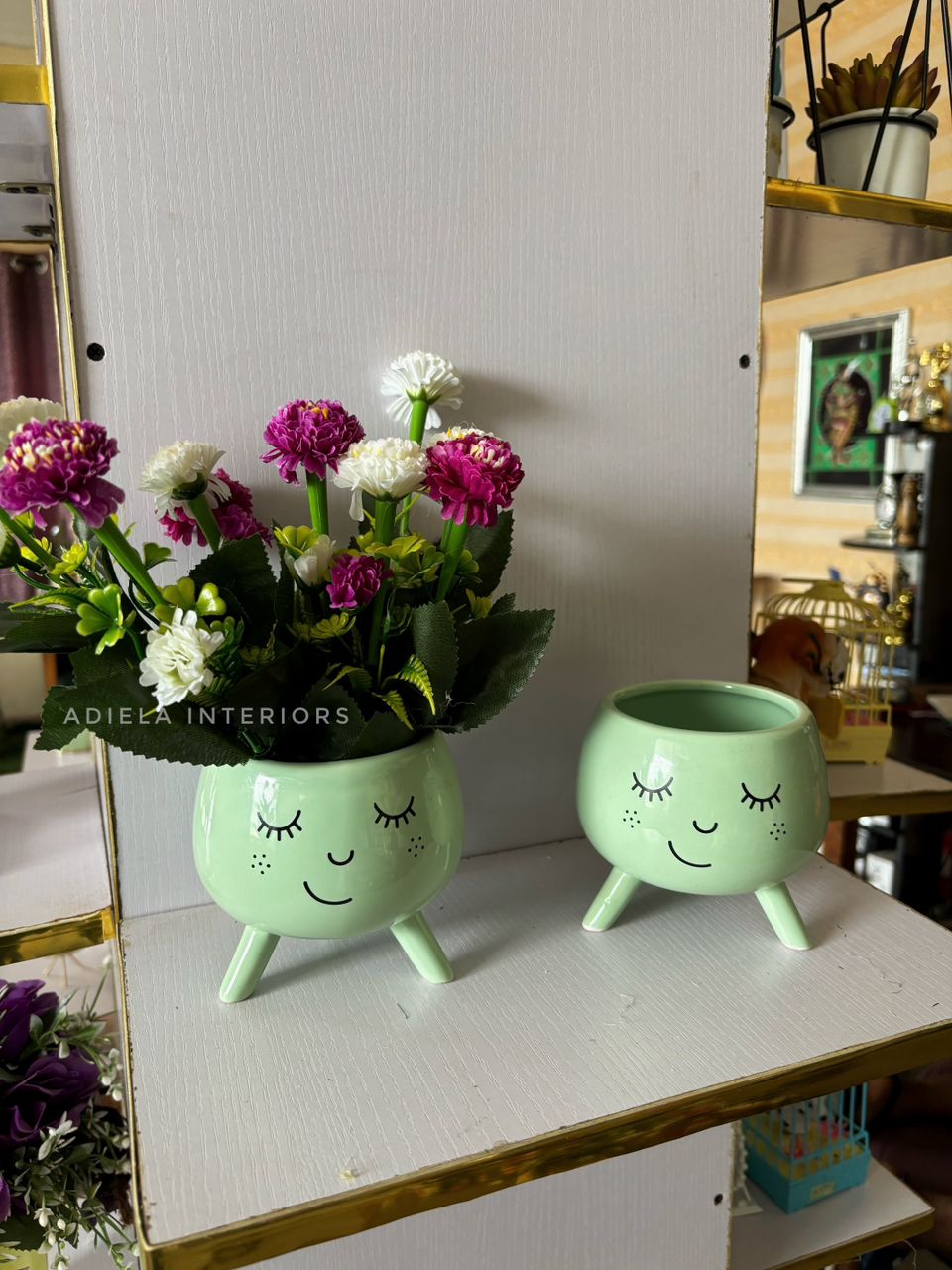Peony Flower In Smily Face Vase Image