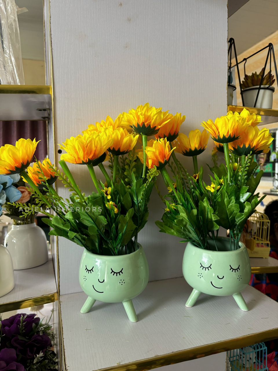 Sunflower In Smily Face Vase Image