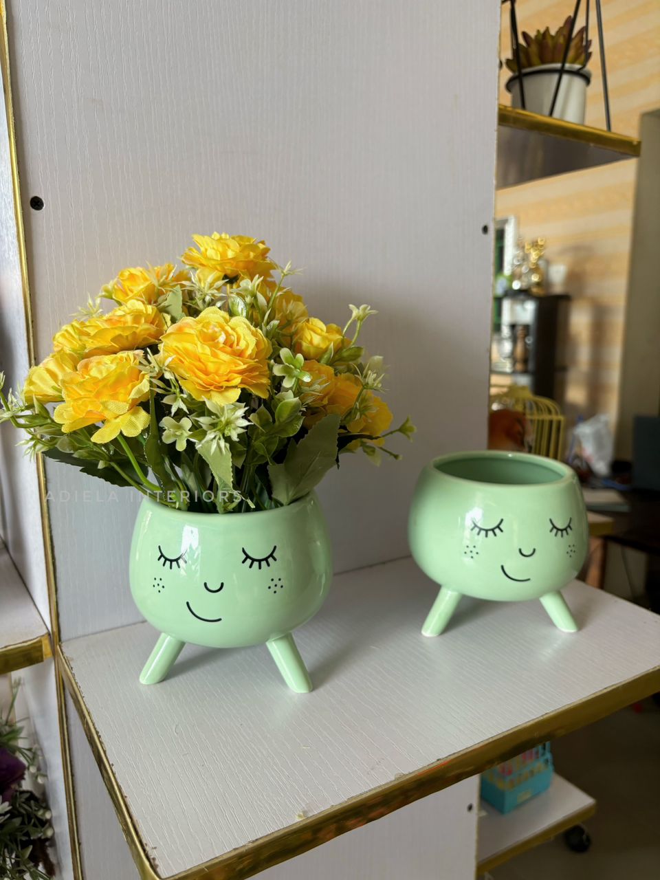 Peony Flower In Smily Face Vase Image