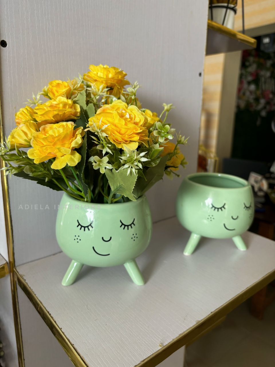 Peony Flower In Smily Face Vase Image