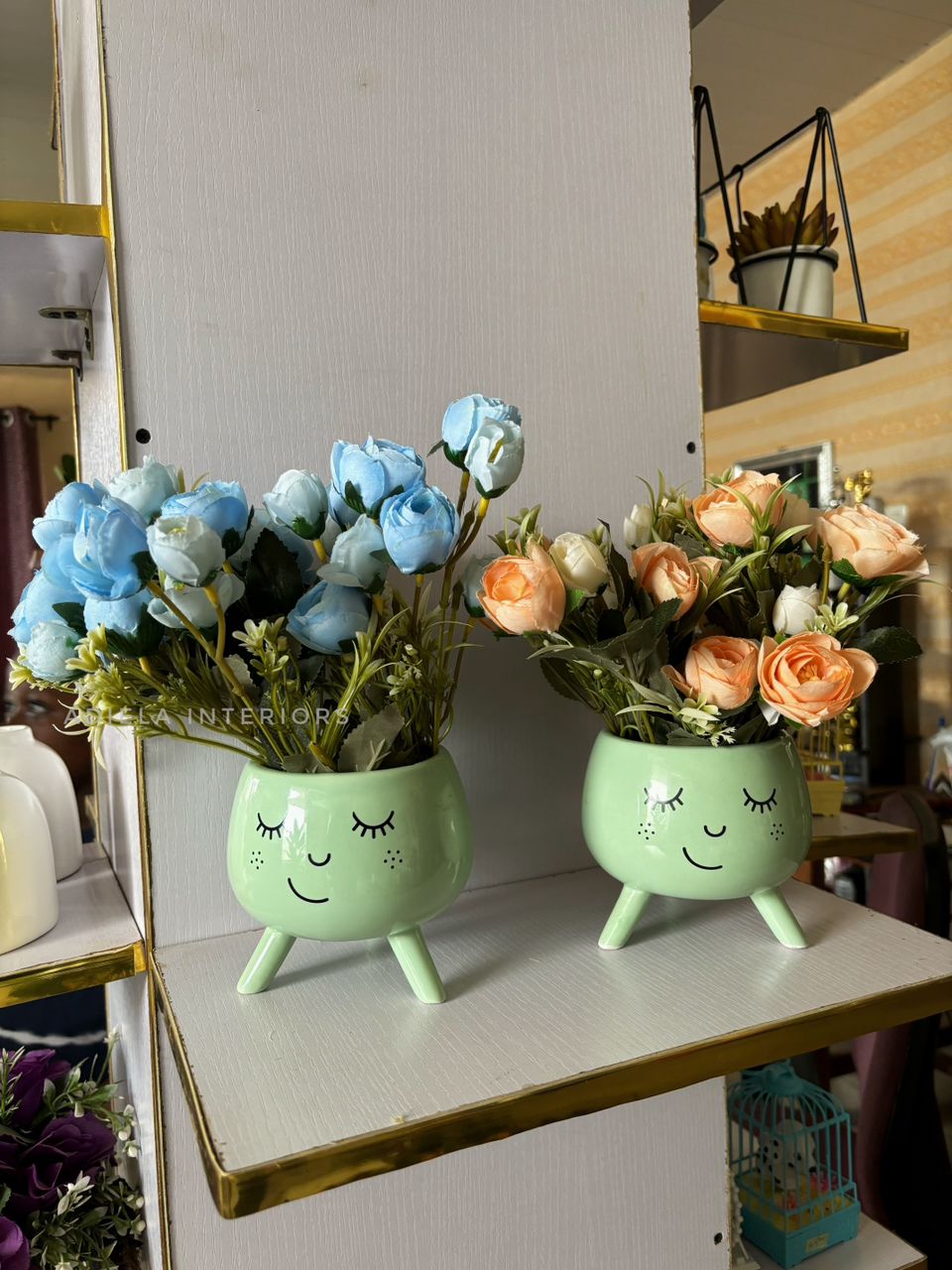 Peony Flower In Smily Face Vase Image