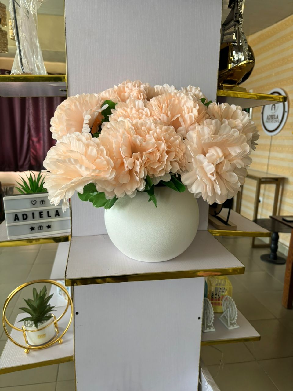 Artificial Flower In Plastic Table Planter Image