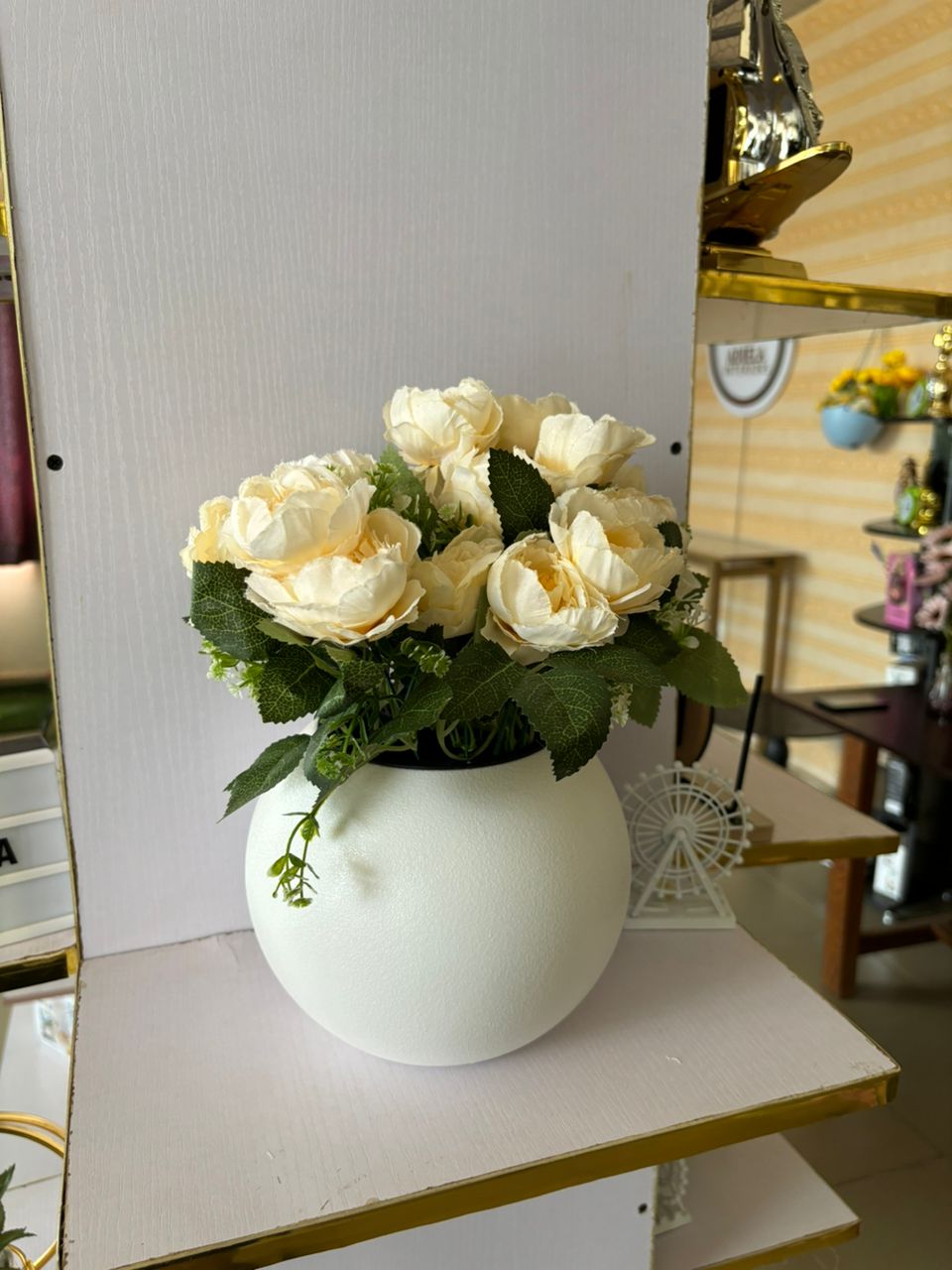 Artificial Flower In Plastic Table Planter Image