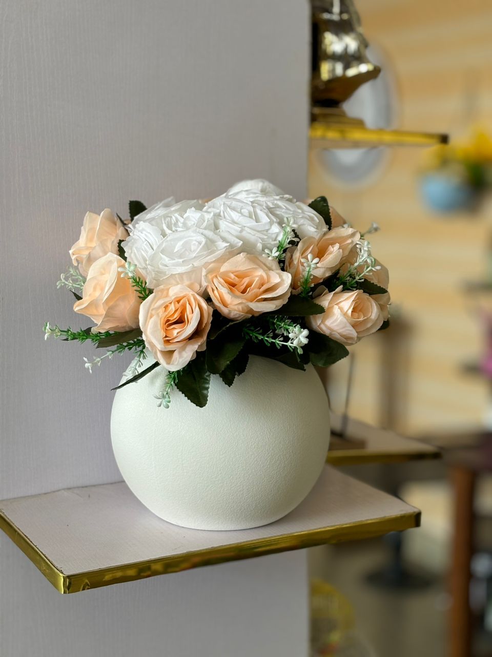 Artificial Flower In Plastic Table Planter Image
