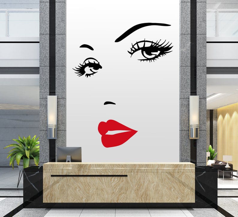 Lady Face Wall Decal Image