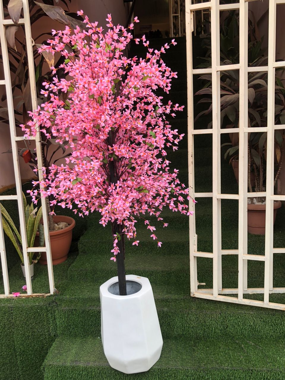 Artificial Blossom Tree In Fibre Planter Image