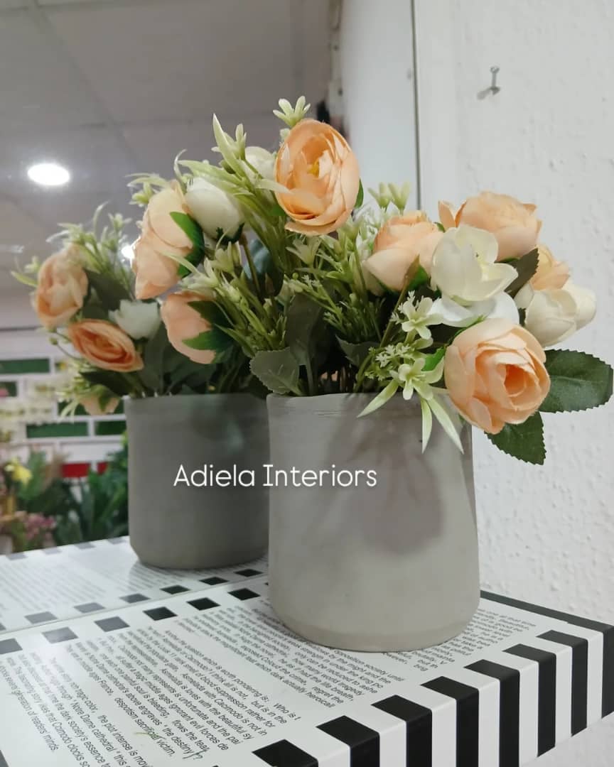 Artificial Flower In Ceramic Vase Image