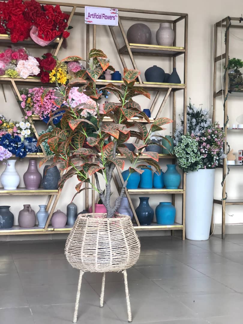 Artificial Tree In Rattan Planter Image